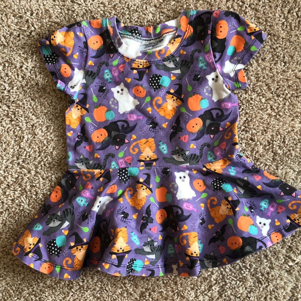 Toddler girls Halloween Cat peplum